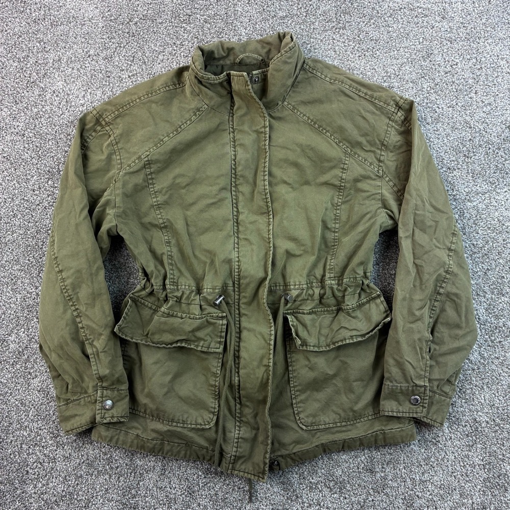 Levi's‎ Field Jacket Women's XS Olive Green Cotton Canvas Military Utility